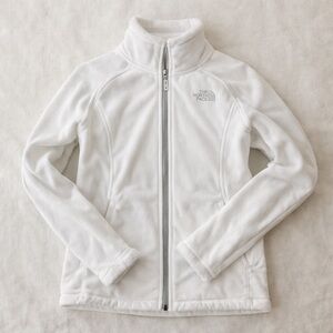 The North Face White Fleece Jacket Womens Small Zip Up Soft Cozy